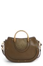 Chloe Medium Pixie Top Handle Leather Satchel - Green