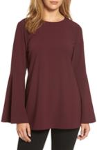 Women's Halogen Bow Back Flare Sleeve Tunic - Burgundy