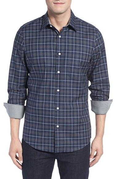 Men's John W. Nordstrom Fit Non-iron Plaid Sport Shirt