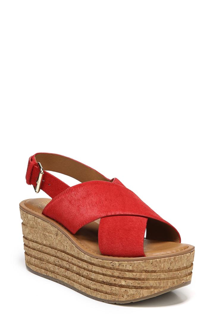 Women's Sarto By Franco Sarto Caroline Platform Wedge Sandal .5 M - Red