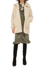 Women's Topshop Curly Faux Fur Coat Us (fits Like 0) - Ivory