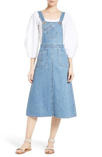 Women's Sea Paper Doll Denim Apron Dress