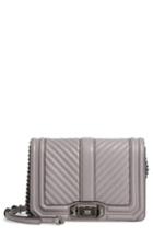 Rebecca Minkoff Small Love Chevron Quilted Leather Crossbody Bag - Grey