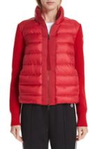 Women's Moncler Quilted Down & Knit Cardigan - Pink