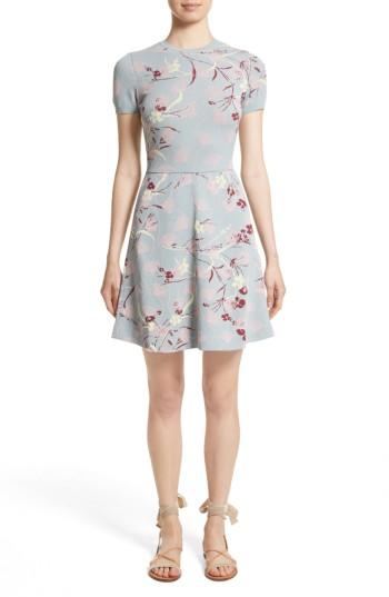 Women's Valentino Floral Jacquard Knit Dress - Blue