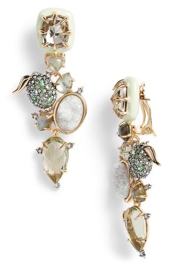 Women's Alexis Bittar Lime Stone Cluster Clip On Earrings