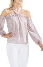 Women's Vince Camuto Whisper Ditsy Off The Shoulder Halter Top, Size - Pink