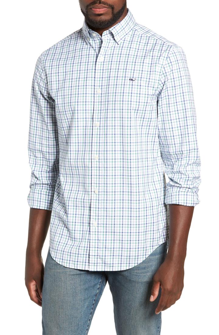Men's Vineyard Vines Classic Fit Sport Shirt, Size - Green