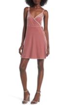 Women's Bp. Velvet Wrap Dress, Size - Pink