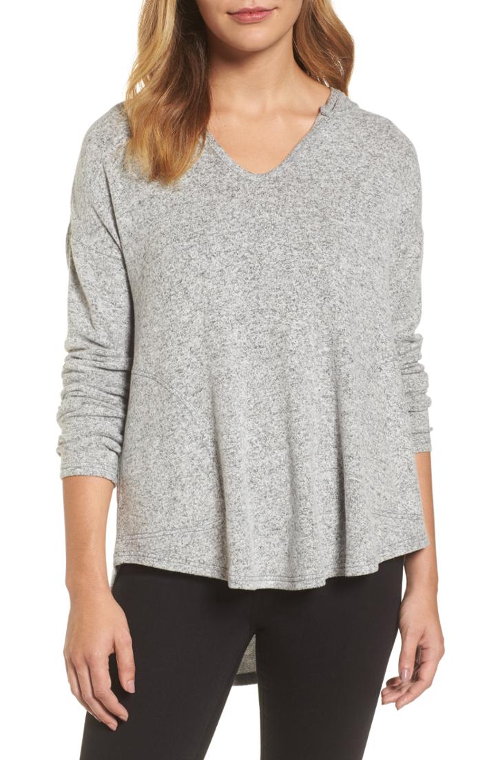 Women's Caslon Cozy High/low Hoodie - Grey