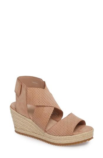 Women's Eileen Fisher 'willow' Espadrille Wedge Sandal M - Brown