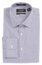 Men's Nordstrom Men's Shop Traditional Fit Non-iron Check Dress Shirt - 33 - Purple