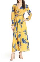 Women's Chelsea28 Floral Print Faux Wrap Maxi Dress - Yellow