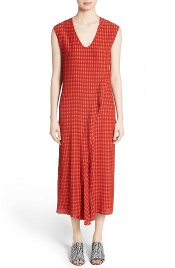 Women's Zero + Maria Cornejo Twisted Tank Batik Plaid Dress - Red