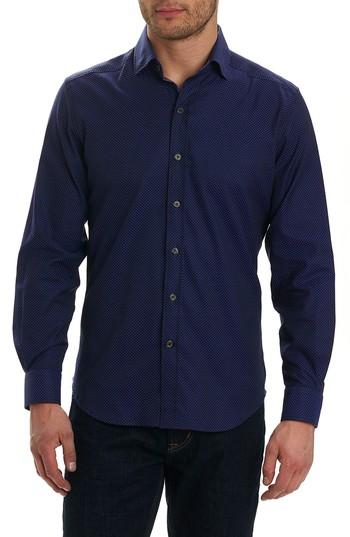 Men's Robert Graham Bernard Print Sport Shirt - Purple