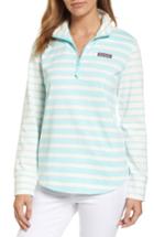 Women's Vineyard Vines Shep Stripe Half Zip Top - Blue/green