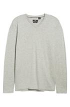 Men's Boss Tyson Long Sleeve V-neck T-shirt - Grey