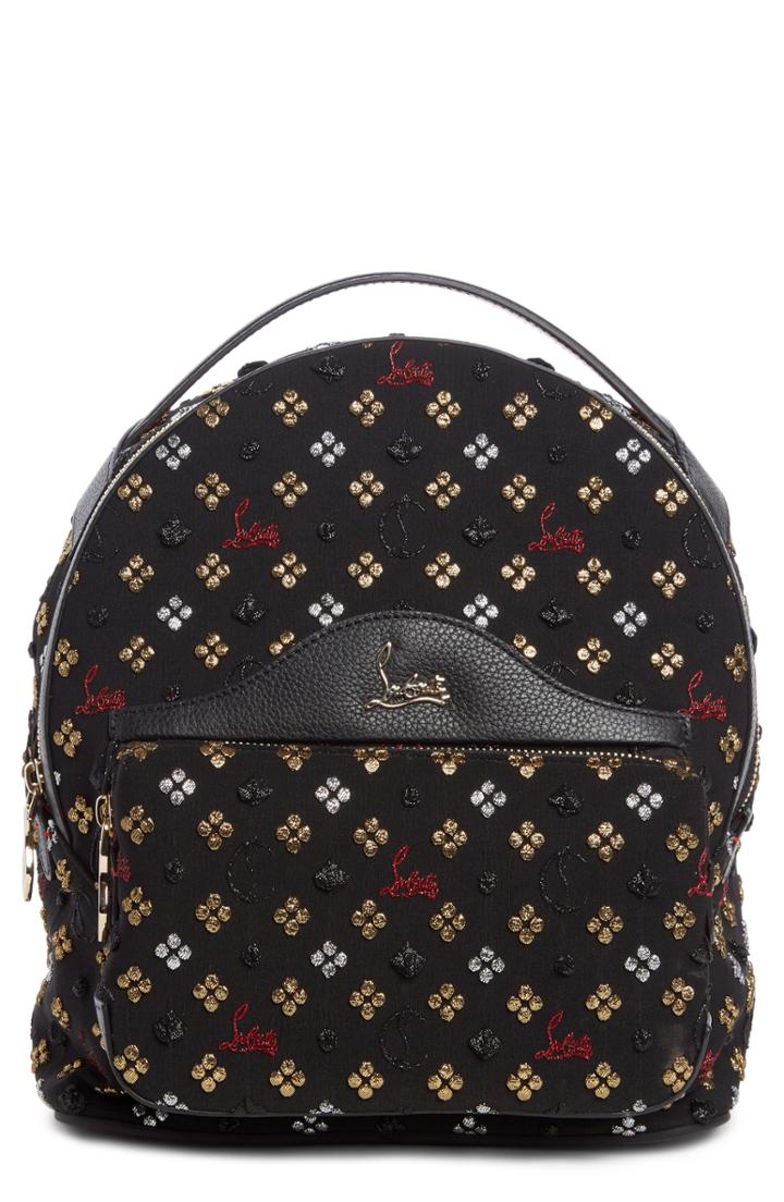 Christian Louboutin Small Backloubi Metallic Jacquard Backpack -