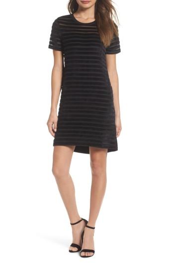 Women's French Connection Velvet Stripe Shift Dress