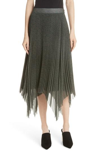Women's Grey Jason Wu Plaid Pleated Skirt - Green