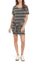 Women's Lush Tie Front Stripe Knit Dress - Green