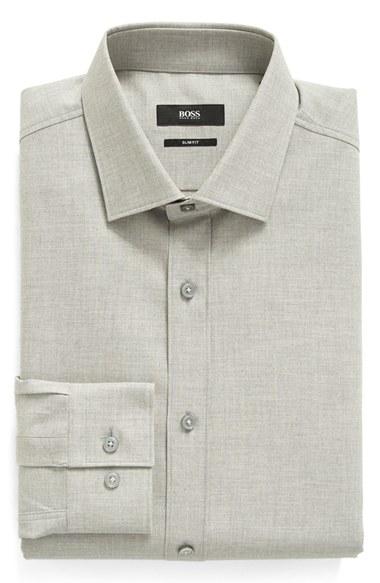 Men's Boss Slim Fit Solid Dress Shirt .5 - Grey