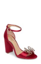 Women's Jewel Badgley Mischka Lex Embellished Block Heel Sandal .5 M - Pink