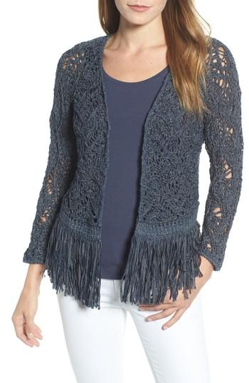 Women's Nic+zoe Fiji Waves Fringe Jacket - Blue