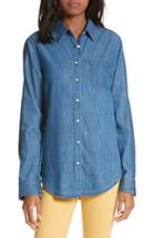Women's Rag & Bone/jean Destroyed Classic Denim Shirt, Size - Blue