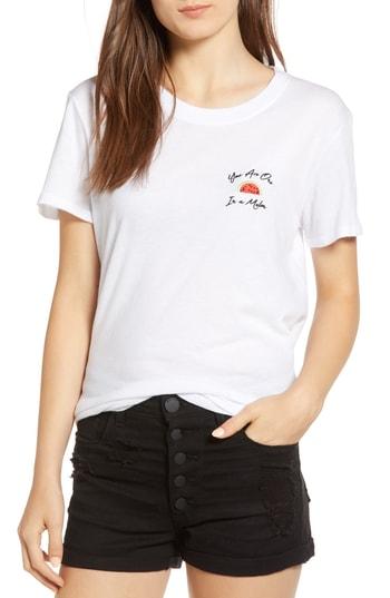 Women's Sub Urban Riot One In A Melon Embroidered Slouched Tee - White