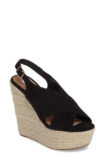 Women's Steve Madden Rayla Platform Wedge Sandal M - Black