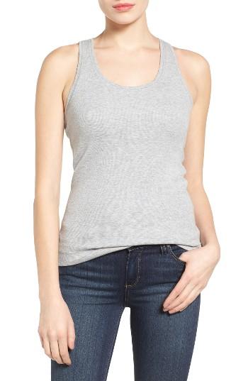 Women's Caslon Ribbed Racerback Tank - Grey
