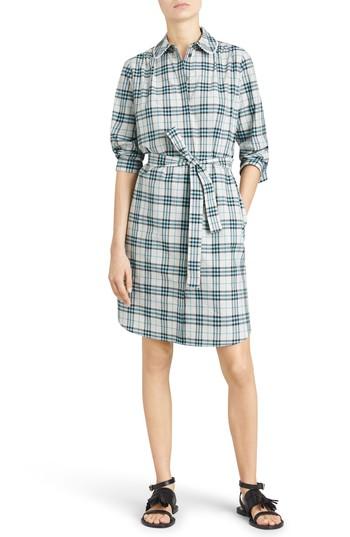 Women's Burberry Agna Check Shirtdress Us / 38 It - Beige