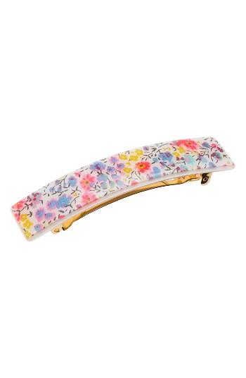 France Luxe Rectangle Barrette, Size - White