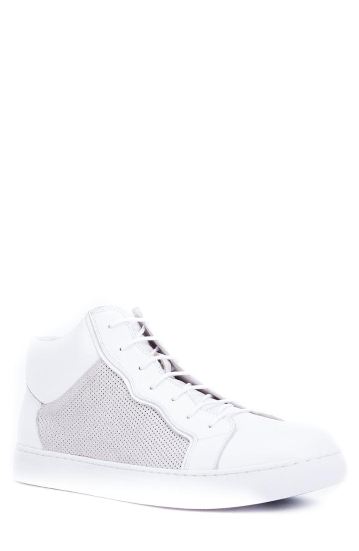 Men's Zanzara Twist Perforated High Top Sneaker .5 M - White
