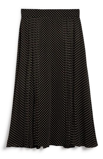 Women's Burberry Fine Pintuck Dot Print Silk Skirt Us / 44 It - Black