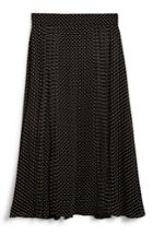 Women's Burberry Fine Pintuck Dot Print Silk Skirt Us / 44 It - Black