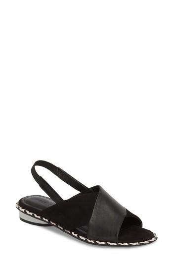 Women's Kelsi Dagger Brooklyn Saline Cross Strap Sandal .5 M - Black