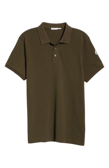 Men's Moncler Maglia Pique Polo, Size - Green