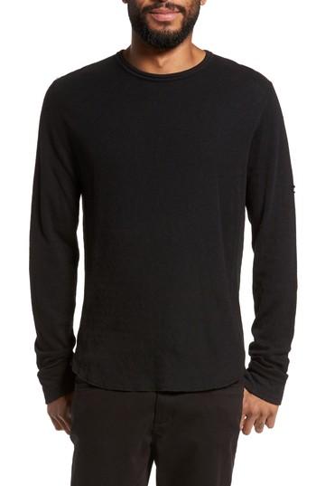 Men's Vince Double Knit Long Sleeve T-shirt, Size - Black
