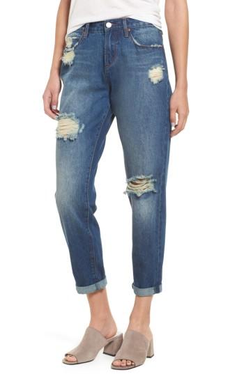 Women's Leith Ripped High Waist Boyfriend Jeans - Blue