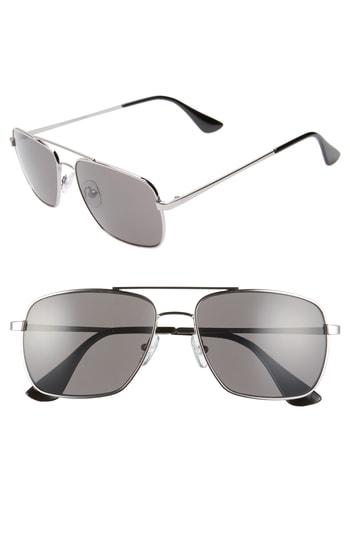 Men's 1901 Taylor 58mm Aviator Sunglasses - Gunmetal/ Grey