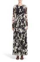 Women's Fuzzi Bicolor Floral Print Tulle Maxi Dress