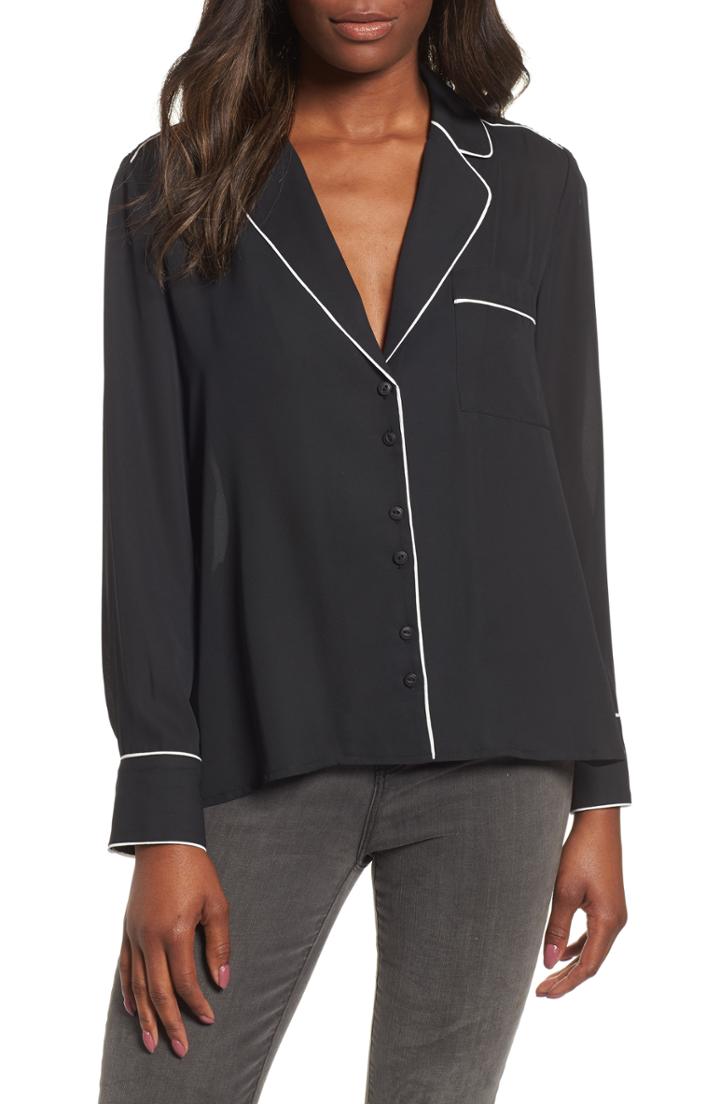Women's Cece Cold Shoulder Halter Blouse, Size - Black