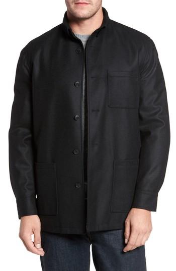 Men's David Donahue Loro Piana Storm System Shirt Jacket - Black