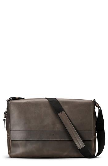 Men's Shinola Leather E/w Messenger Bag - Black