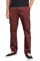 Men's Rvca 'the Week-end' Slim Straight Leg Stretch Twill Chinos - Burgundy (online Only)