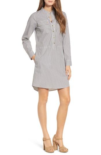 Women's Michael Michael Kors Stripe Button Down Shirtdress - Green