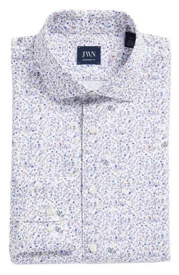 Men's John W. Nordstrom Trim Fit Floral Dress Shirt - Blue