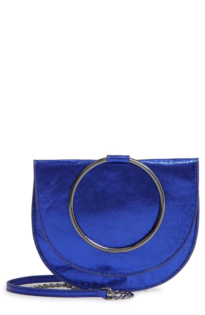 Trouve Reese Crackle Ring Crossbody Bag - Blue